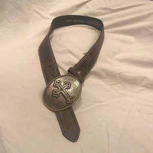 Blingy western style Nocona leather belt Sz Small